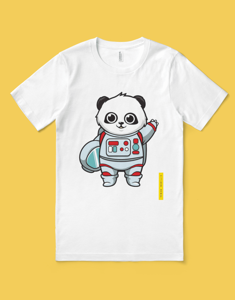 Panda T-Shirt - Astronaut T-Shirt - White Panda T-Shirt