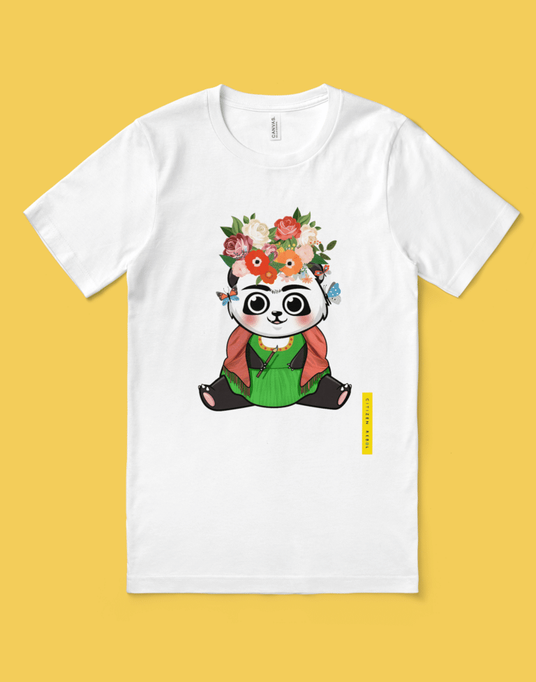 Panda T-Shirt - Frida Kahlo T-Shirt - White Panda T-Shirt