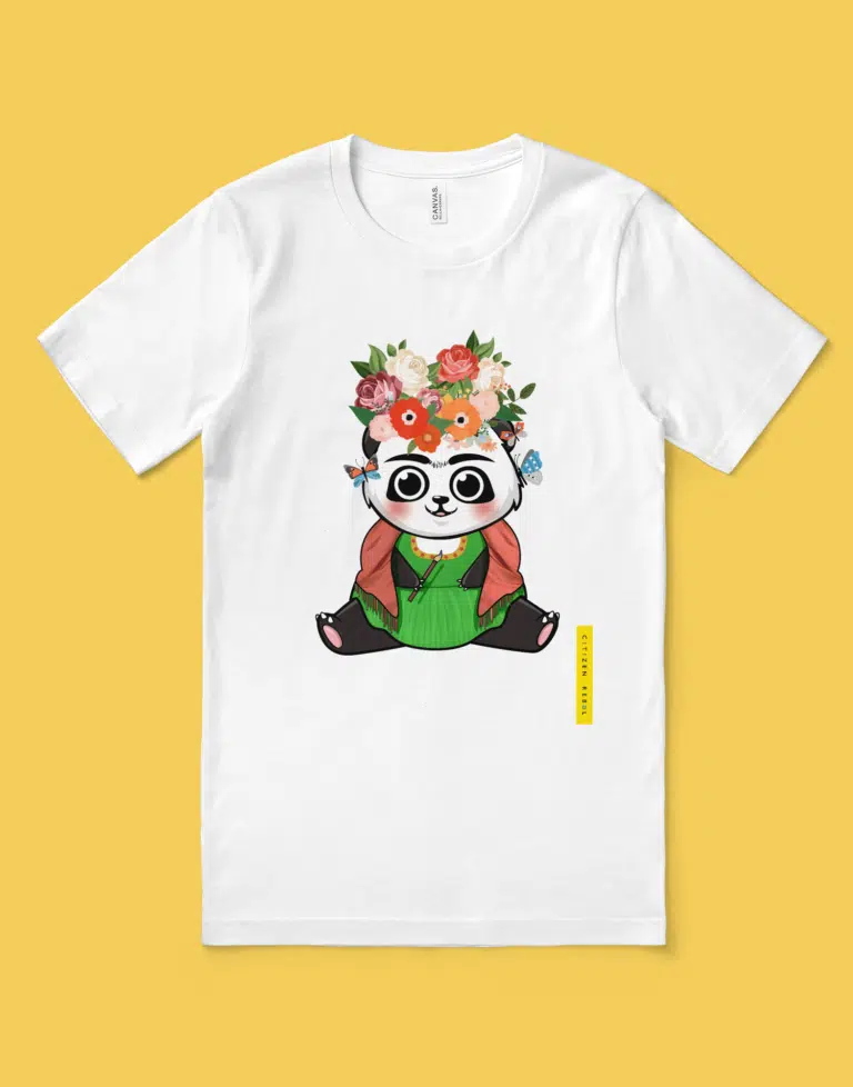 Panda T-Shirt - Frida Kahlo T-Shirt - White Panda T-Shirt