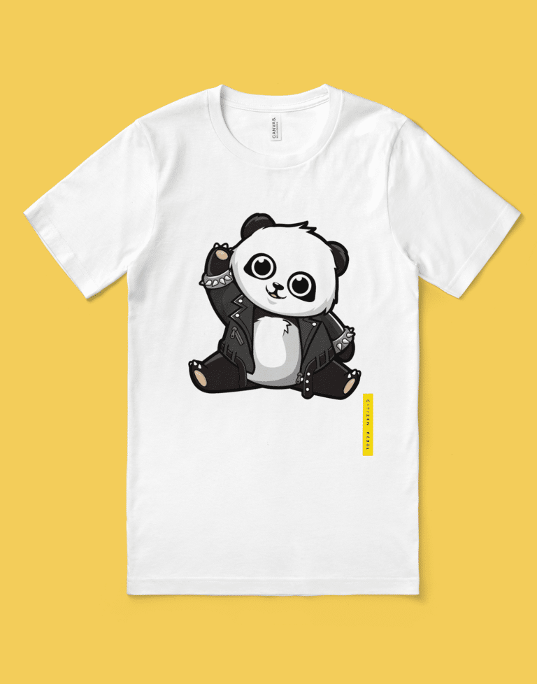 Panda T-Shirt - Rocker T-Shirt - White Panda T-Shirt