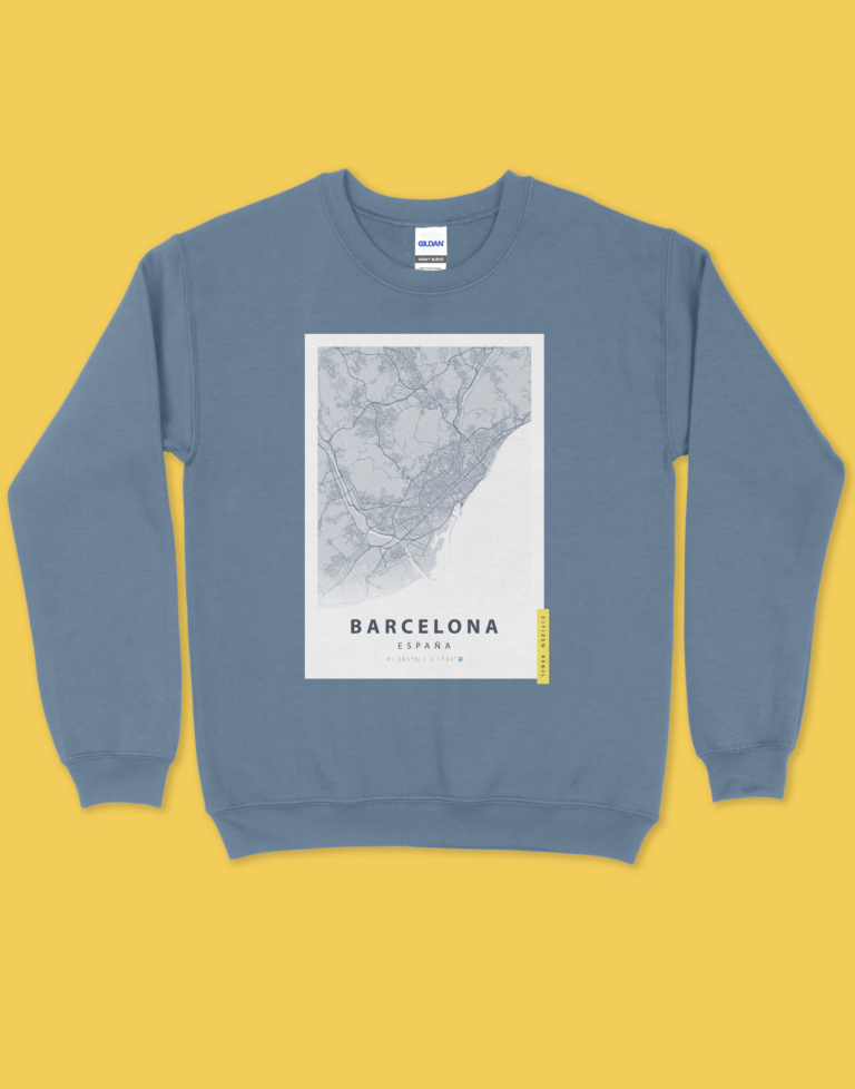 Barcelona Sweatshirt - Barcelona Map Sweater, Unisex Barcelona Sweatshirt