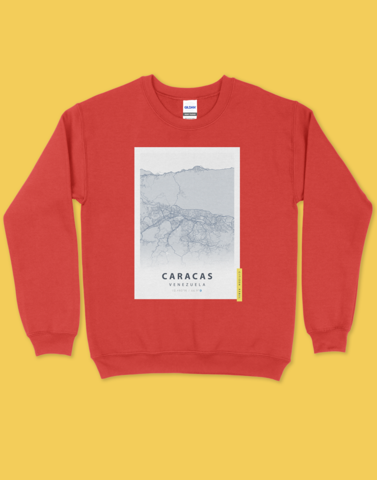 Caracas Sweatshirt - Red Caracas Map Sweater