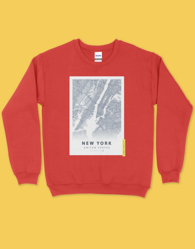 New York Sweatshirt - New York Map Sweater
