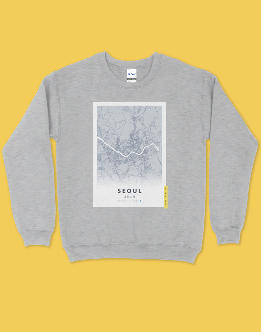 Seoul Sweatshirt - Seoul Map Sweater, Unisex Seoul Sweatshirt