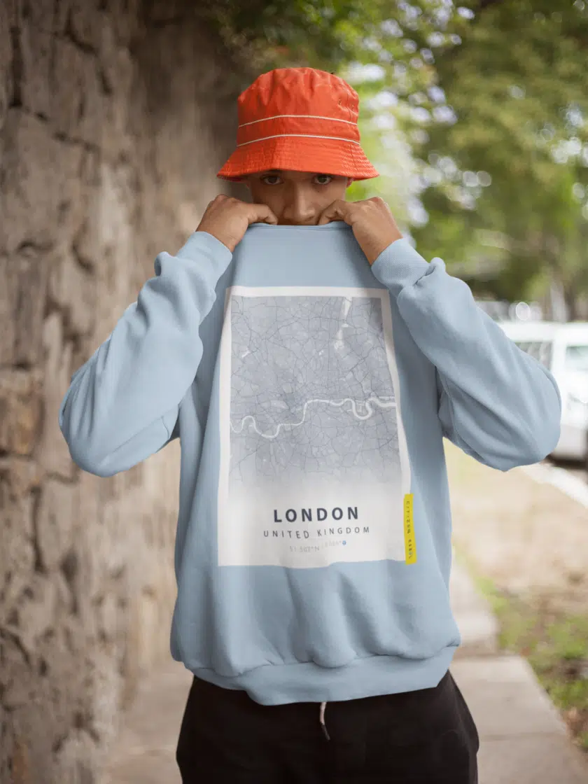 London Sweatshirt - London Map Sweater, Unisex London Sweatshirt