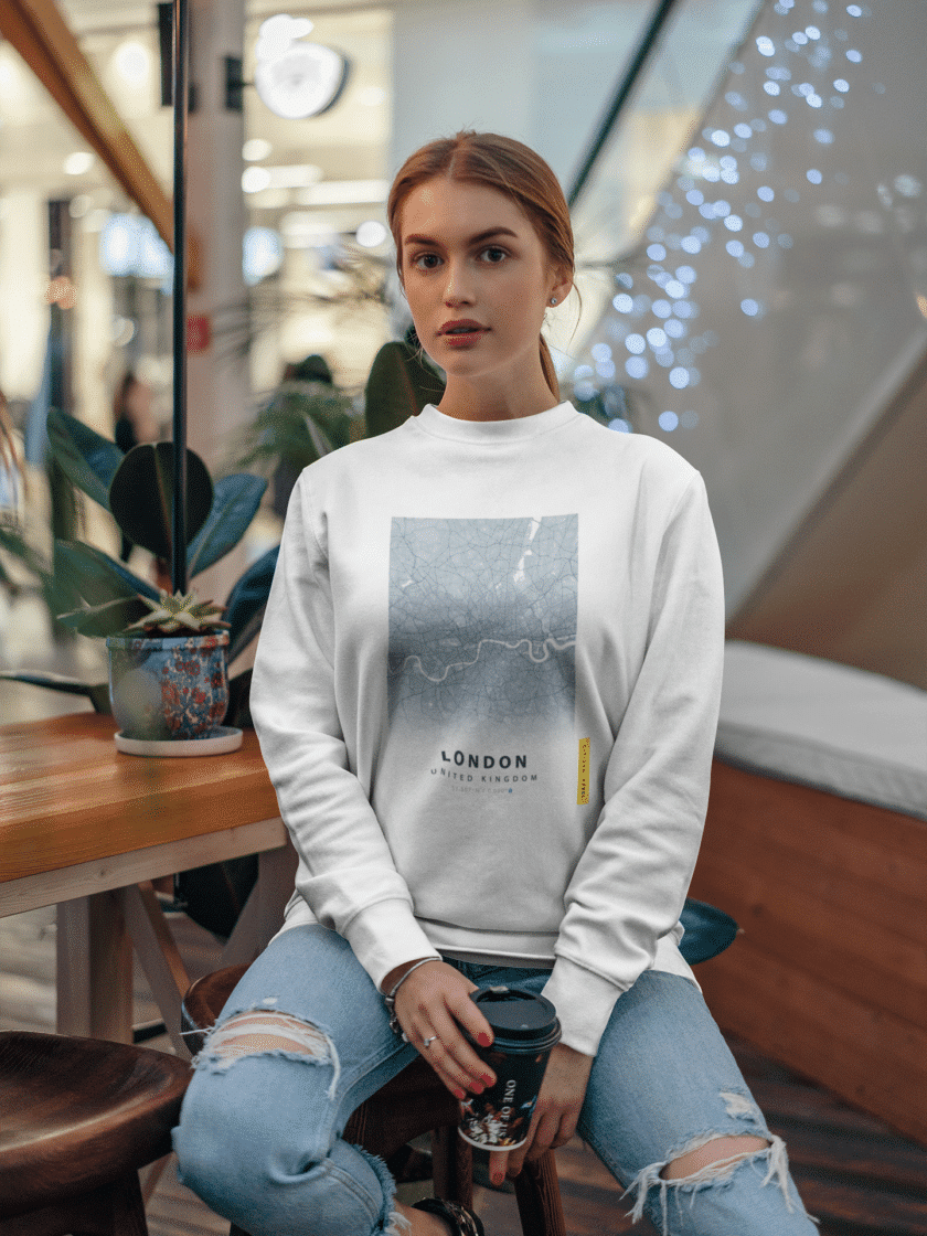 London Sweatshirt - London Map Sweater, Unisex London Sweatshirt