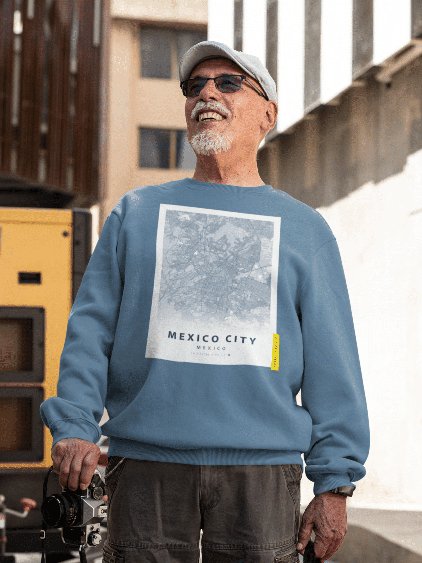 Mexico City Sweatshirt - Mexico City Map Sweater, Unisex Mexico City Sweatshirt