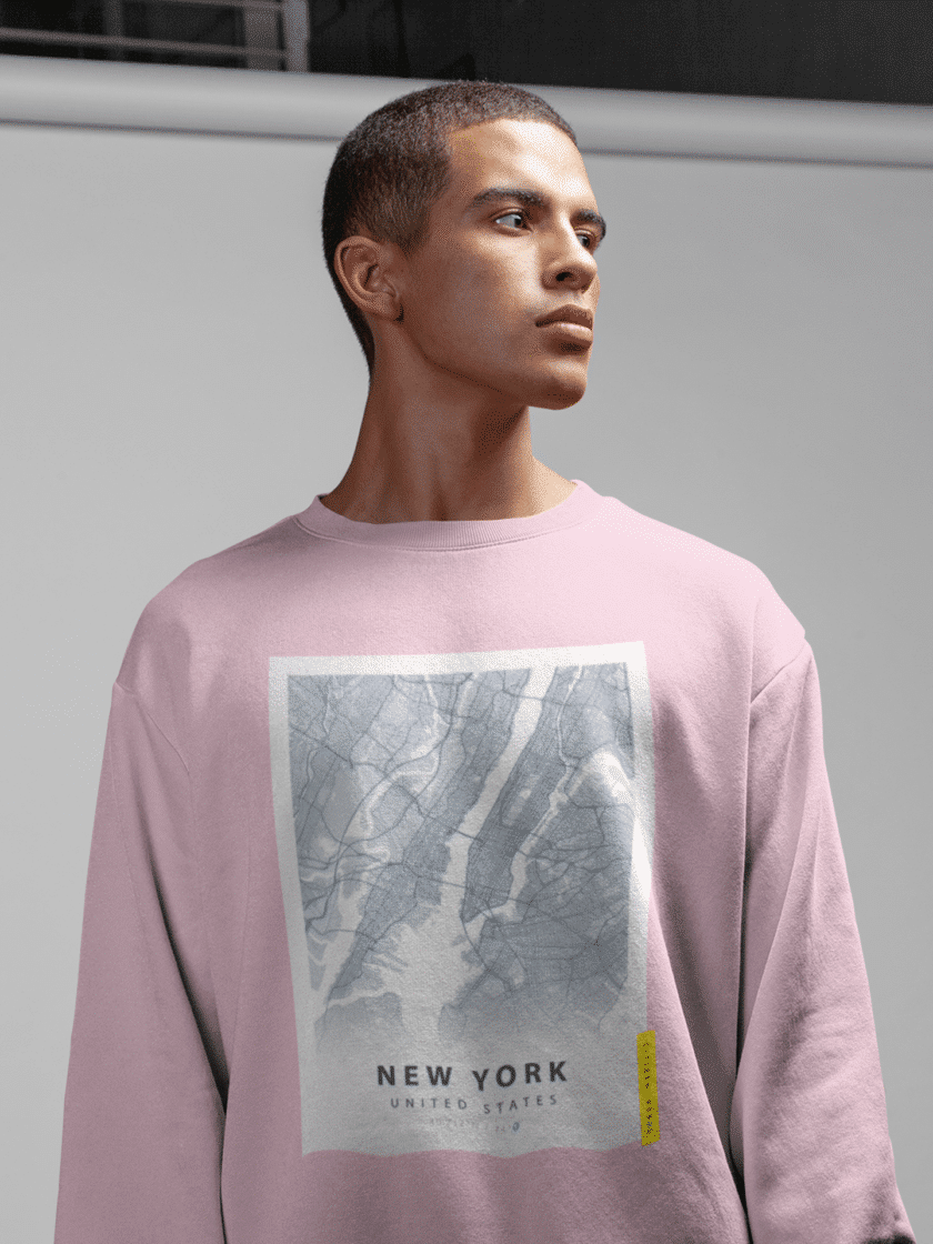 New York Sweatshirt - New York Map Sweater, Unisex New York Sweater