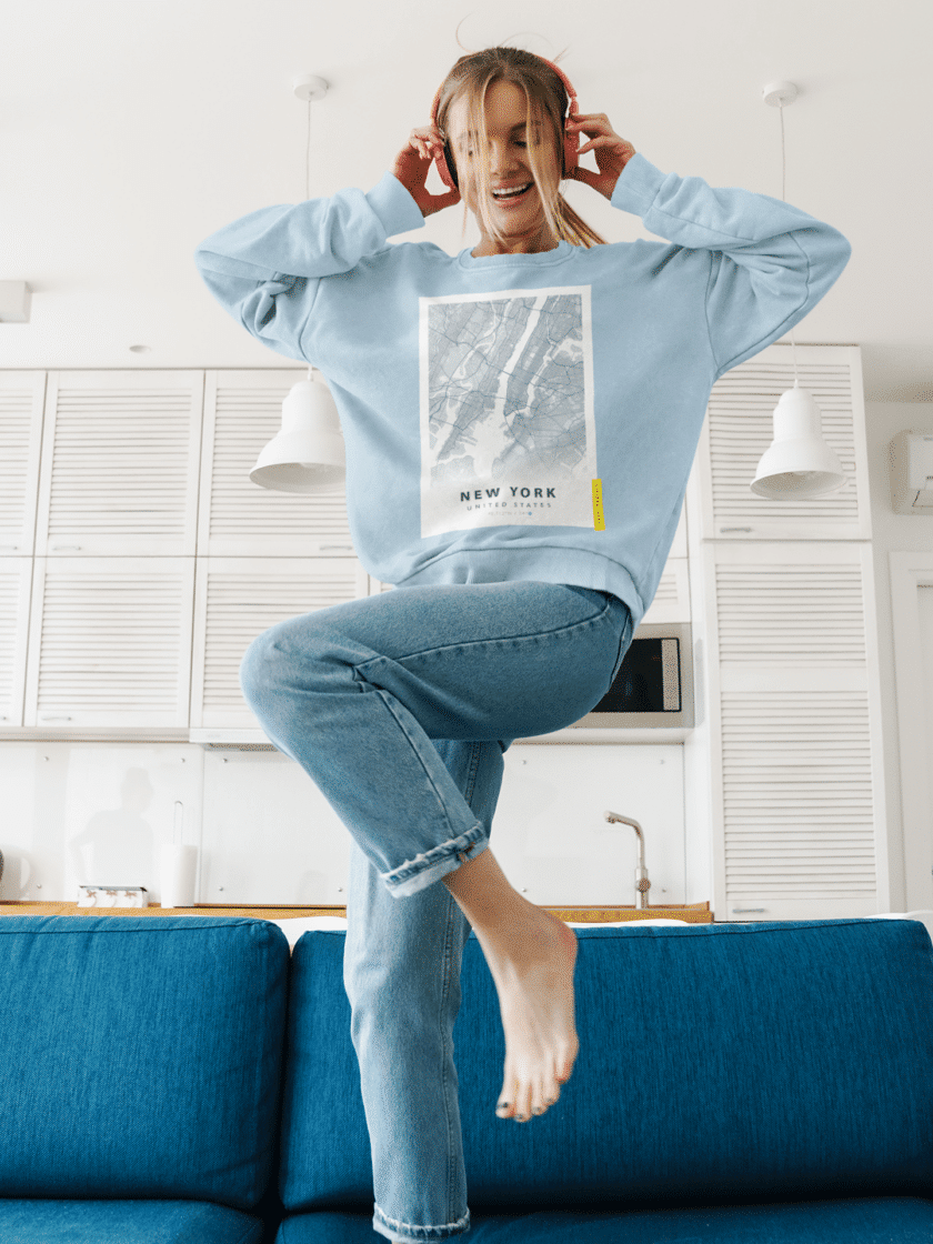 New York Sweatshirt - New York Map Sweater, Unisex New York Sweater