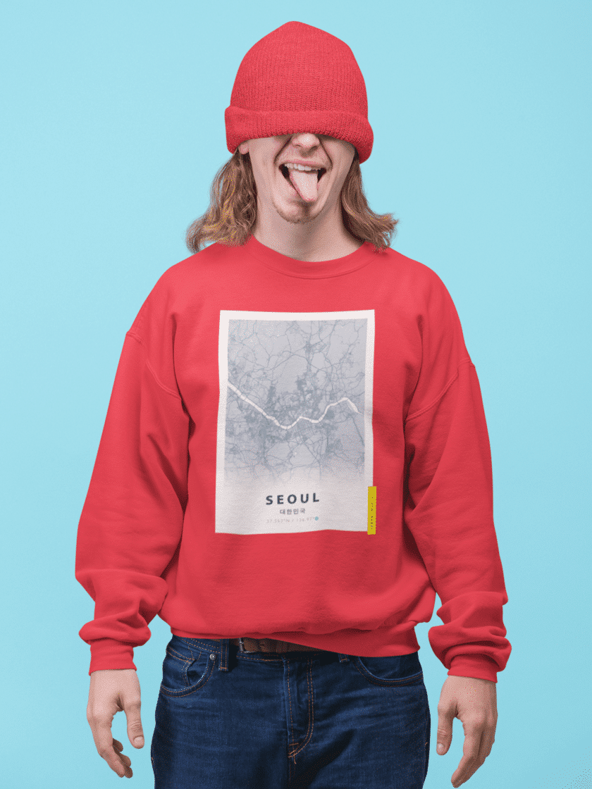 Seoul Sweatshirt - Seoul Map Sweater, Unisex Seoul Sweatshirt